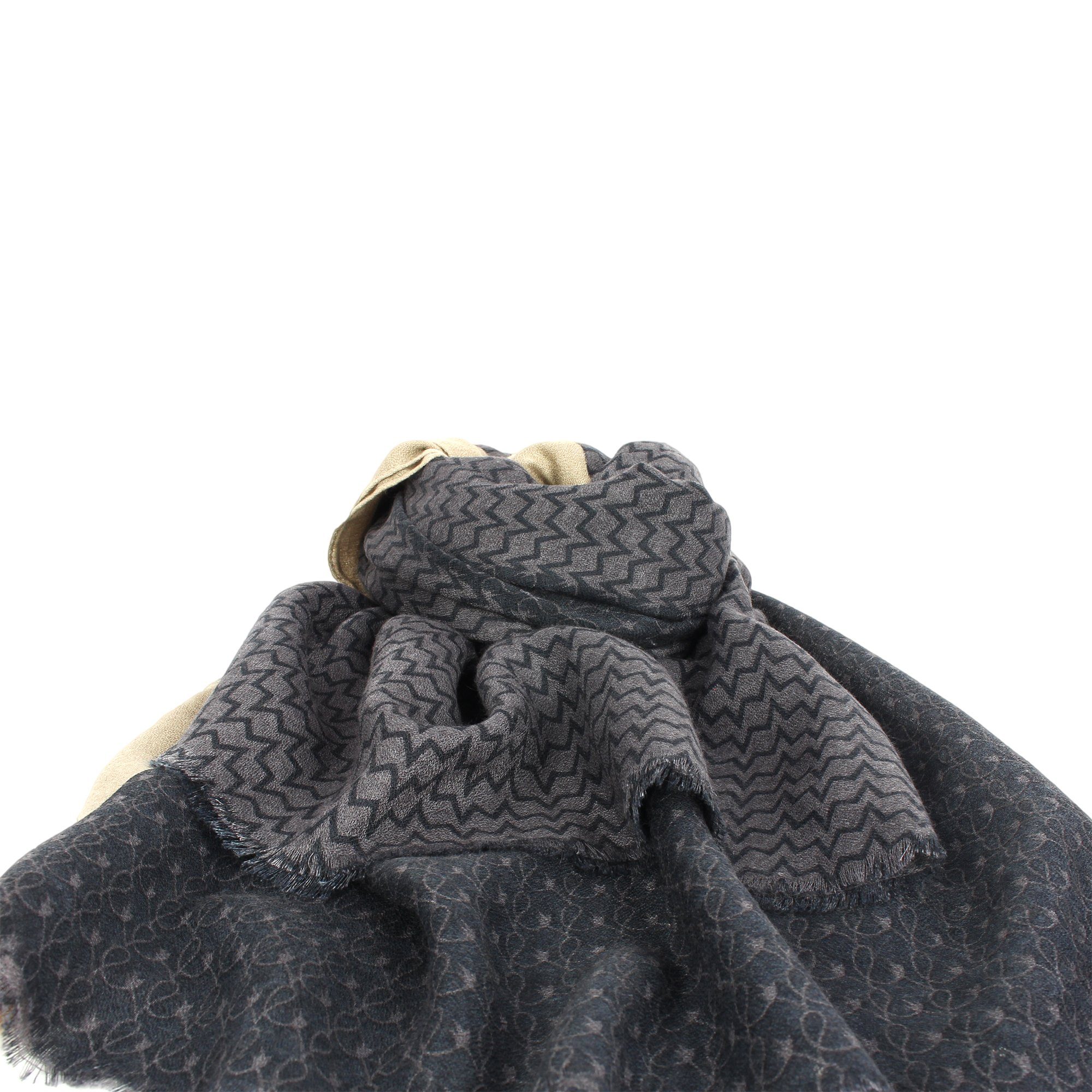 ZEBRO Modeschal Herrenschal Zik-Zak in verschiedenen Farben, aus reiner Viskose