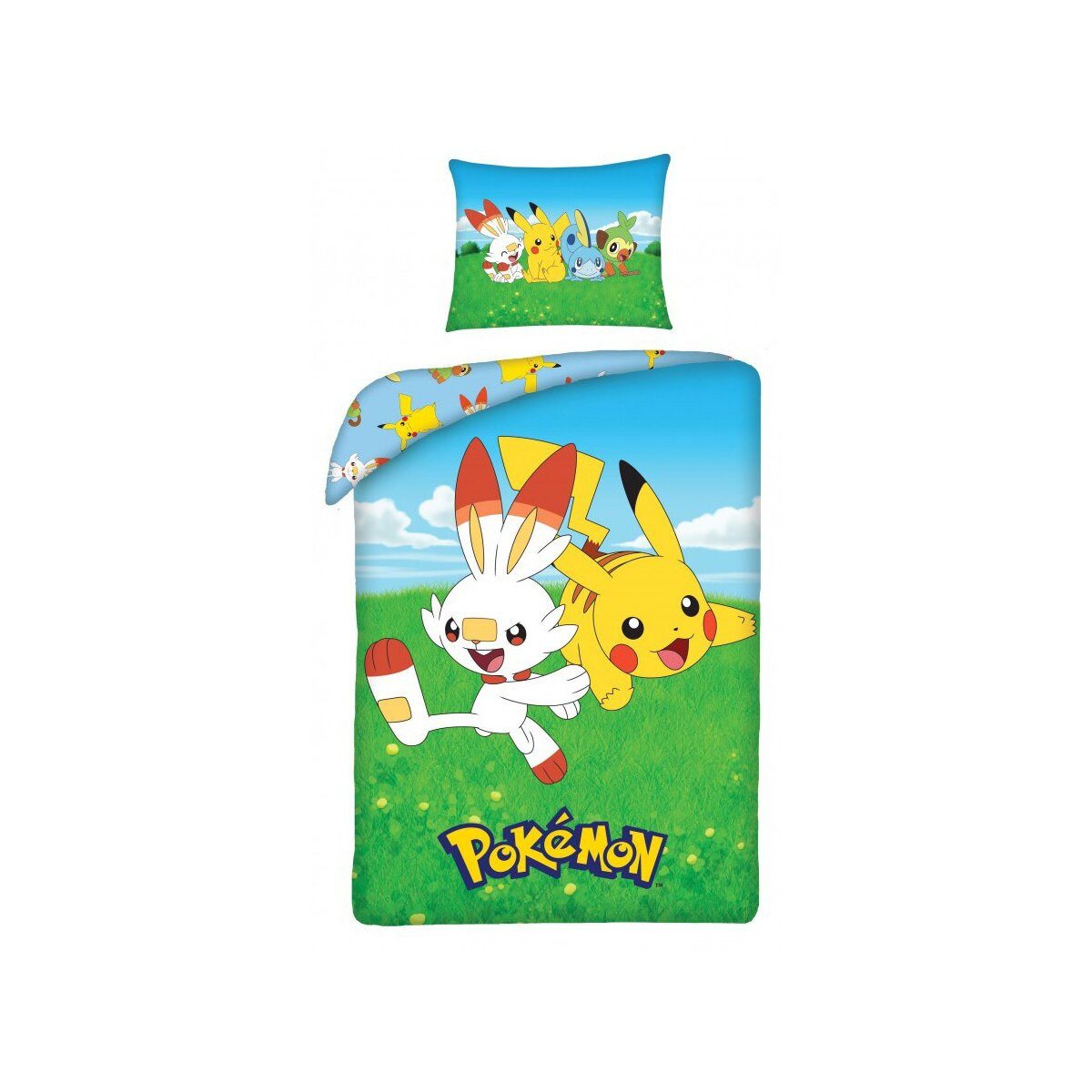 POKEMON JUEGO DE CARTAS Bettwäsche Pokémon Bettwäsche Field 140×200 cm, 70×90 cm, 100% Baumwolle