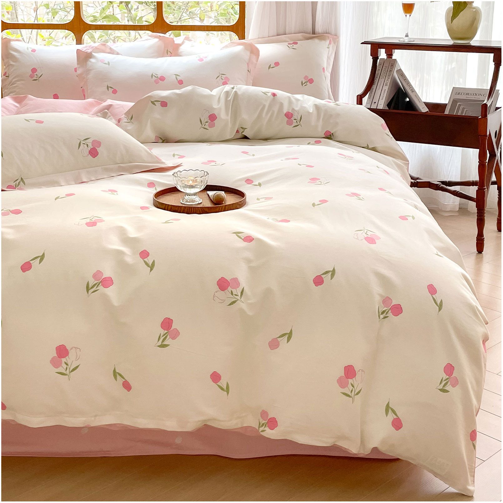 KEAYOO Bettwäsche Blumen, Baumwolle, 2 teilig, Baumwolle Bettwäsche Blumenb günstig online kaufen