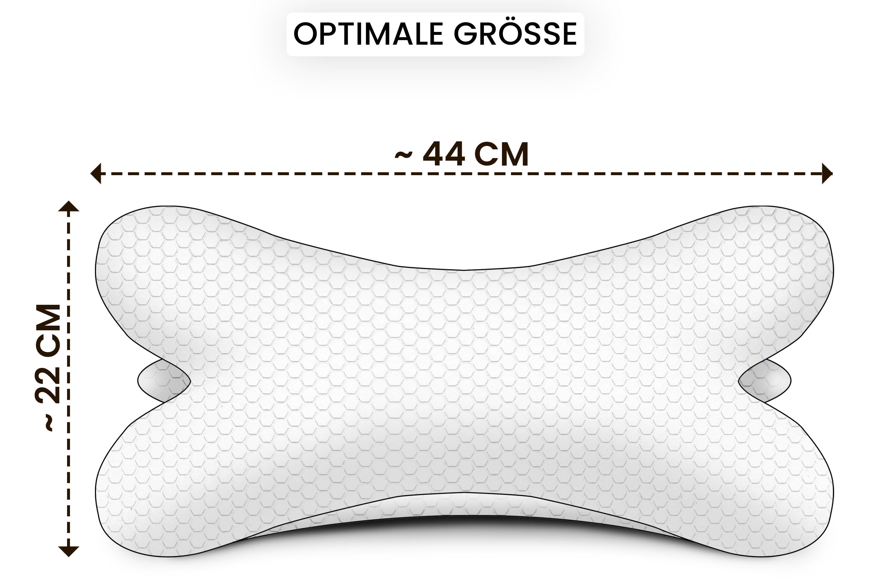 Amilian Nackenkissen Leseknochen 44x22 cm für Erwachsene - Lesekissen Knochenkissen Sofa, Leseknochen für Erwachsene, mit Bezug, weich, abnehmbarer Bezug, formstabil