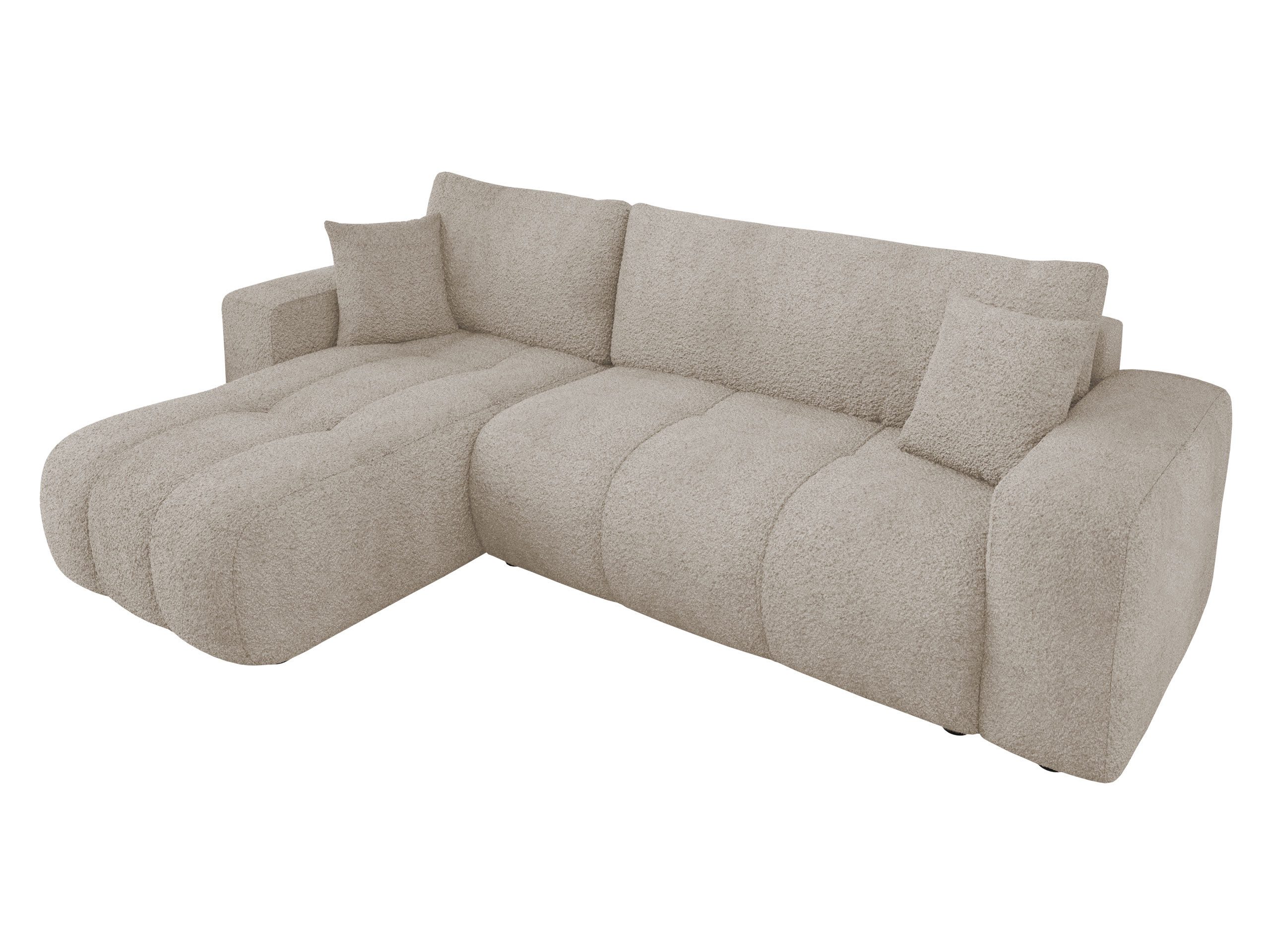 MIRJAN24 Ecksofa Fetrinu Boucle, mit Schlaffunktion und Bettkasten, Rückenl günstig online kaufen