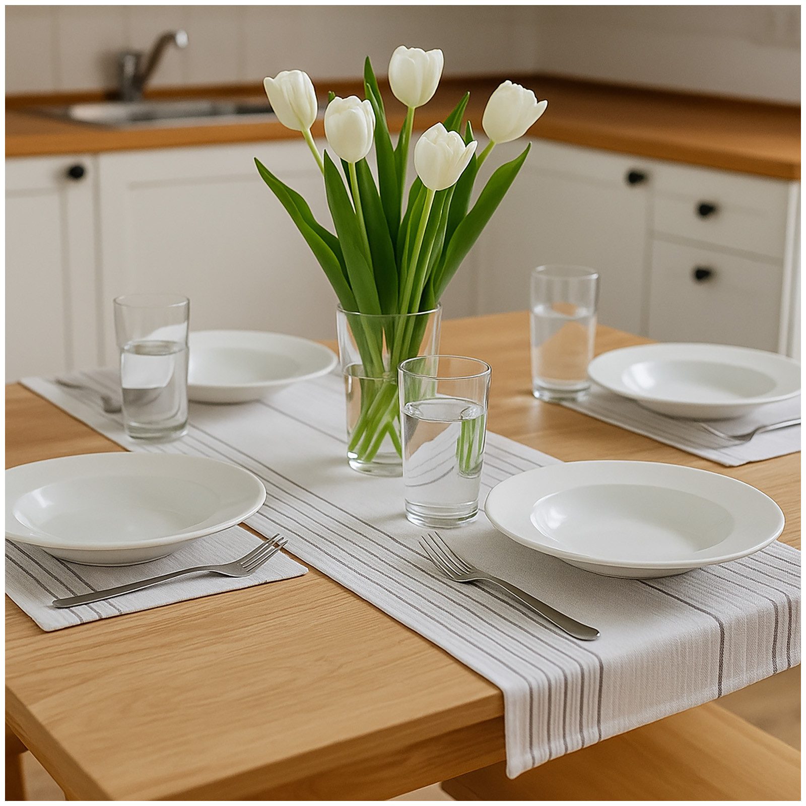 NTK-Collection Speiseteller Pastateller 4 Stück Matt Weiß, (4 St), Speiseteller tiefe Teller