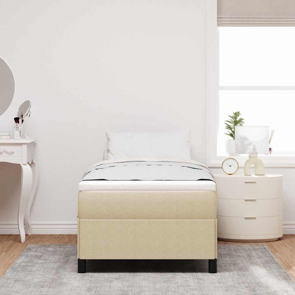 vidaXL Bett Boxspringbett Grau-Grün 100 x 200 cm Cordstoff (1-tlg)