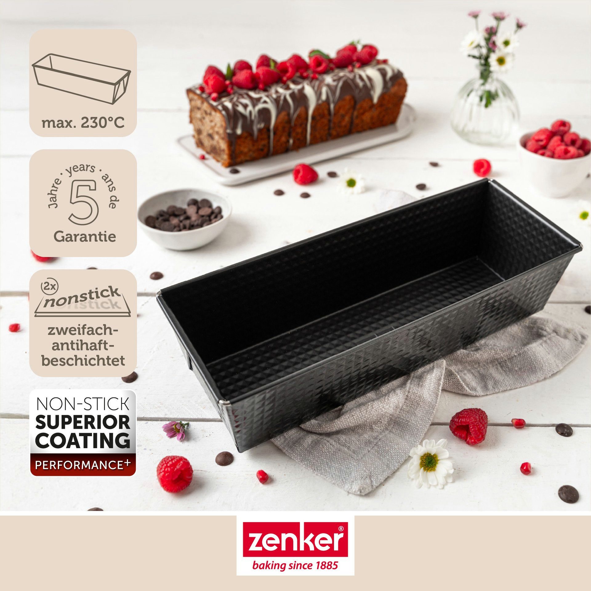 Zenker Backform Königskuchenform, Kastenform, Antihaft-Kuchenform