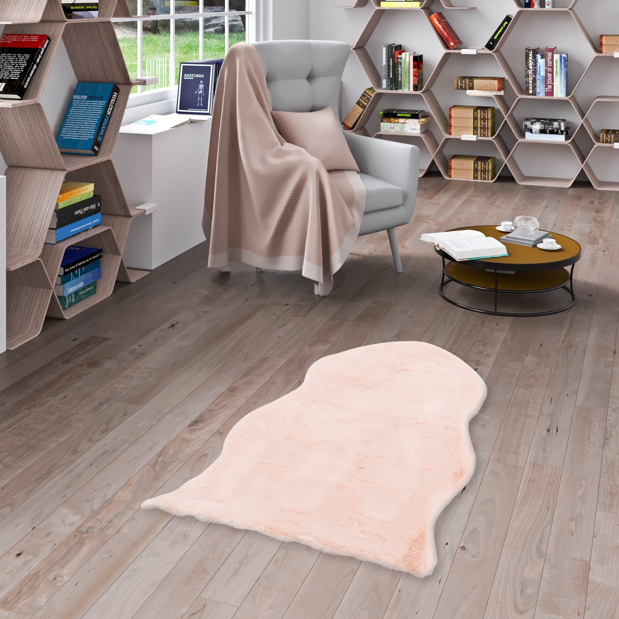 Pergamon Fellteppich Fellteppich Luxus Super Soft Plush Shape, Shape, Höhe: 25 mm