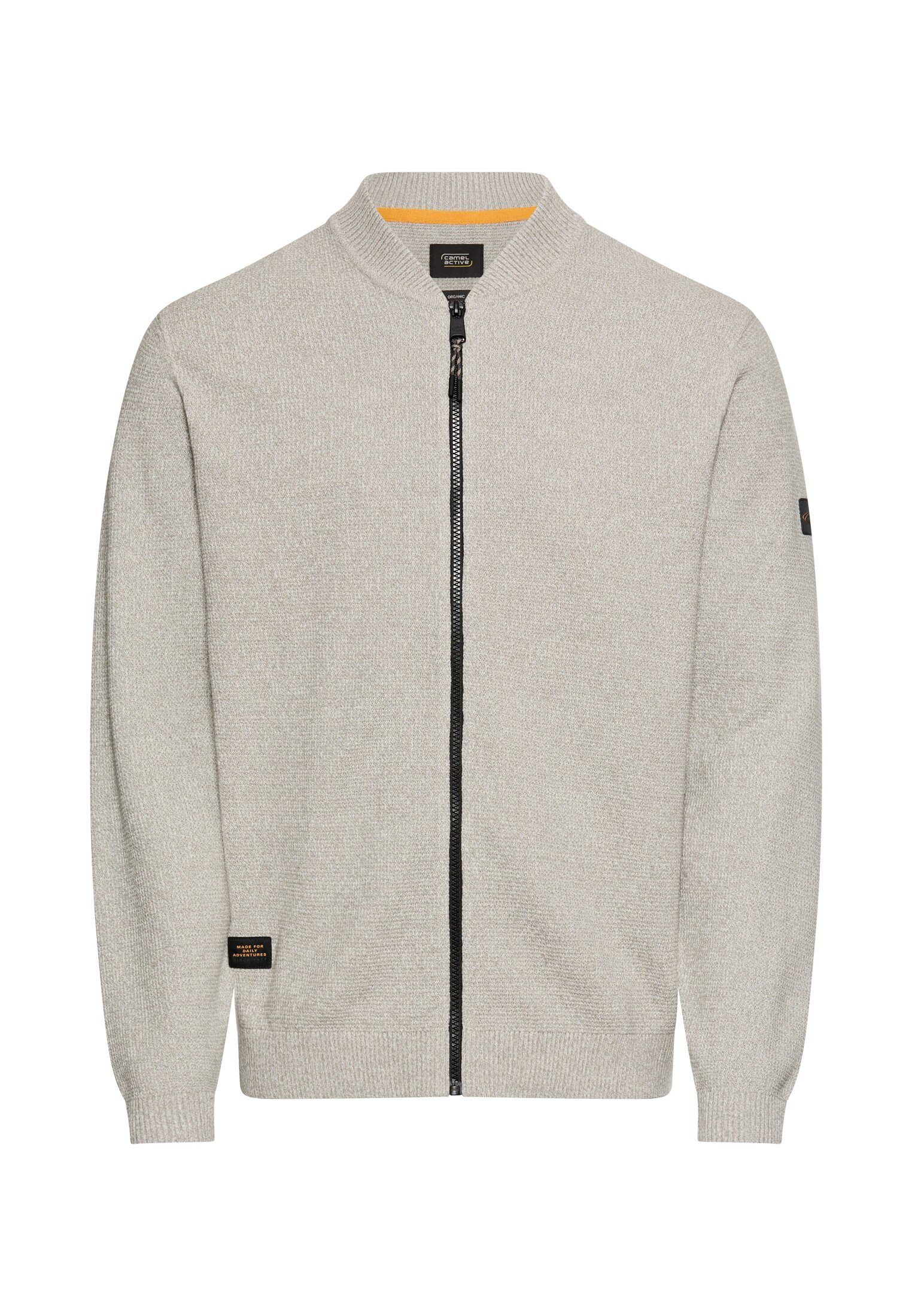 camel active Sweatjacke mit Bomberkragen Langarm