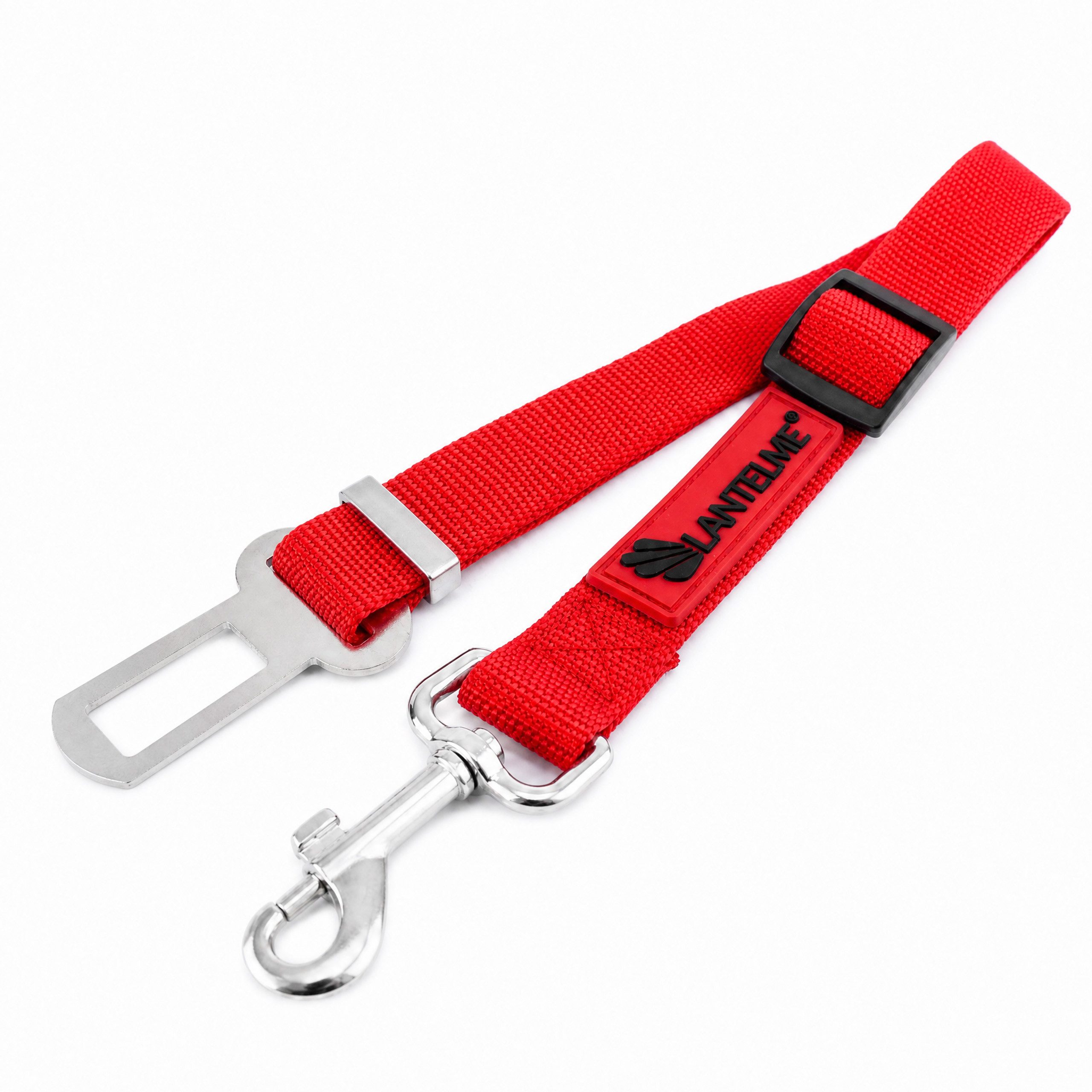 Lantelme Hundeleine Hundegurt Adapter XL Auto Rot, Nylon (1-tlg., 1 Stück), 60–95 cm, 45 mm breit, Edelstahl Schließhaken