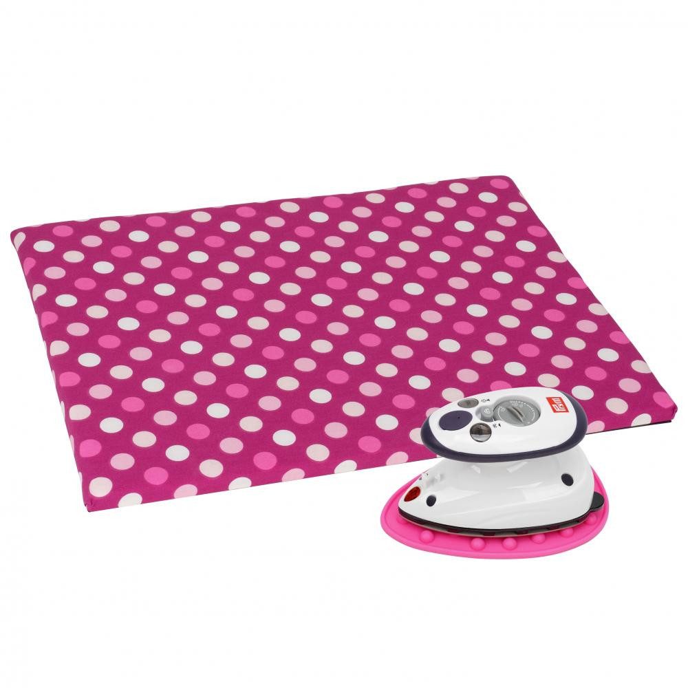 Semplix Bügeltuch - Bügel-Set mit Ablage + Mini-Bügeleisen beere/pink 40 x günstig online kaufen