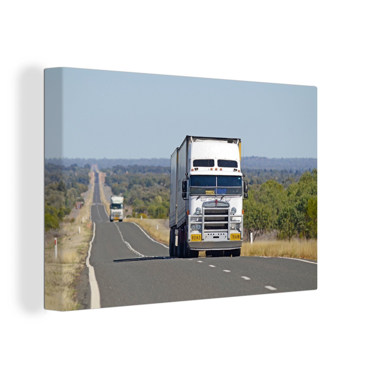 OneMillionCanvasses® Leinwandbild Lastwagen an einem sonnigen Tag, (1 St), Wandbild Leinwandbilder, Aufhängefertig, Wanddeko, 30x20 cm