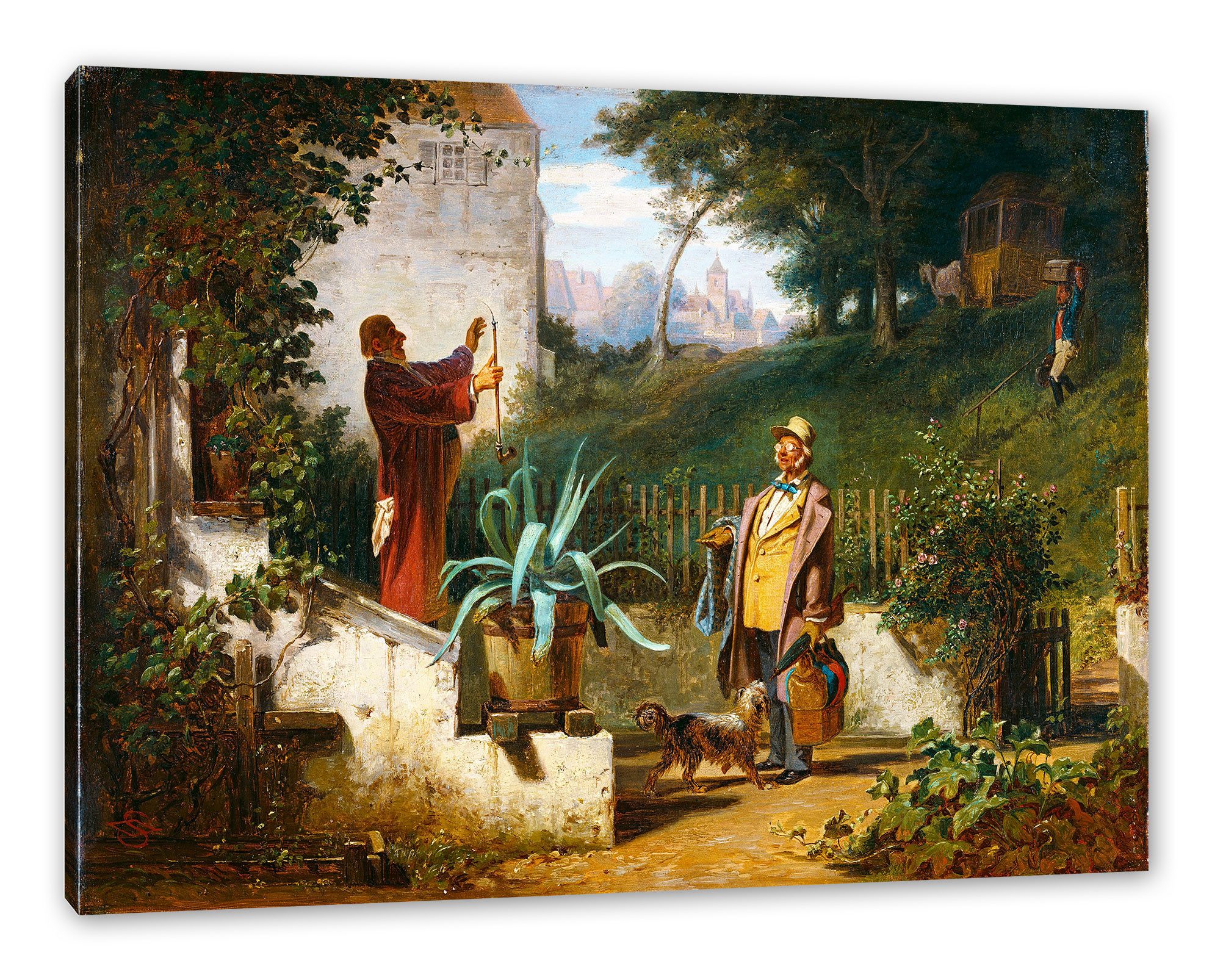 Pixxprint Leinwandbild Carl Spitzweg - Jugendfreunde, Carl Spitzweg - Jugendfreunde (1 St), Leinwandbild fertig bespannt, inkl. Zackenaufhänger