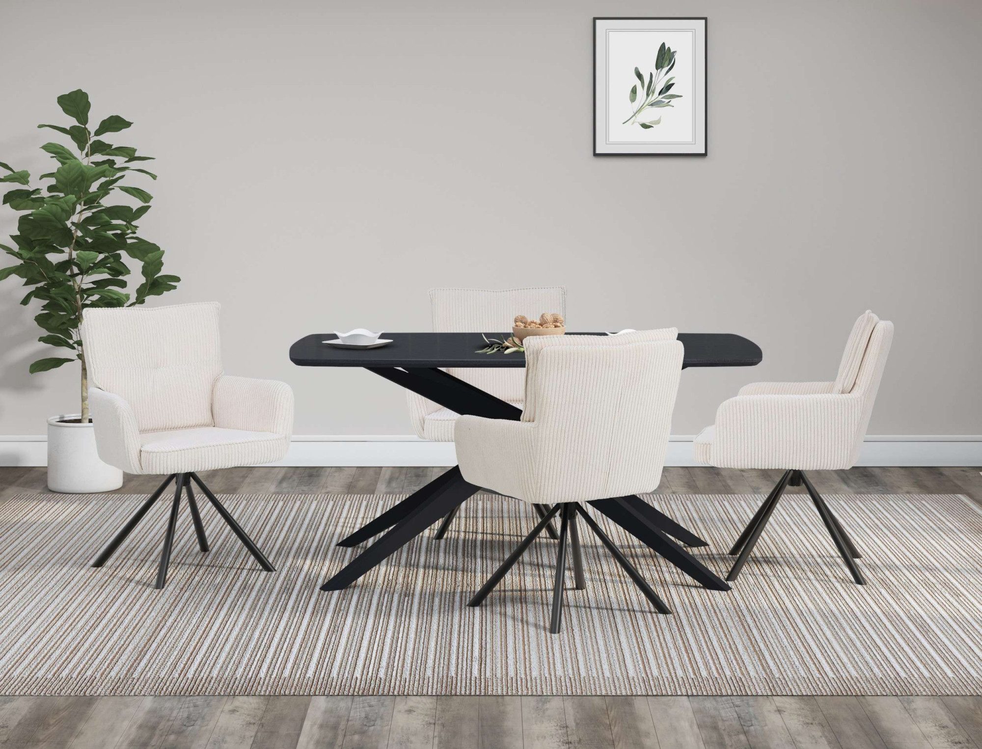 OTTO home Esszimmerstuhl Les Choux (2 St), gepolsterte Rückenlehne, Armlehne und Sitzfläche, Sitzhöhe 48 cm