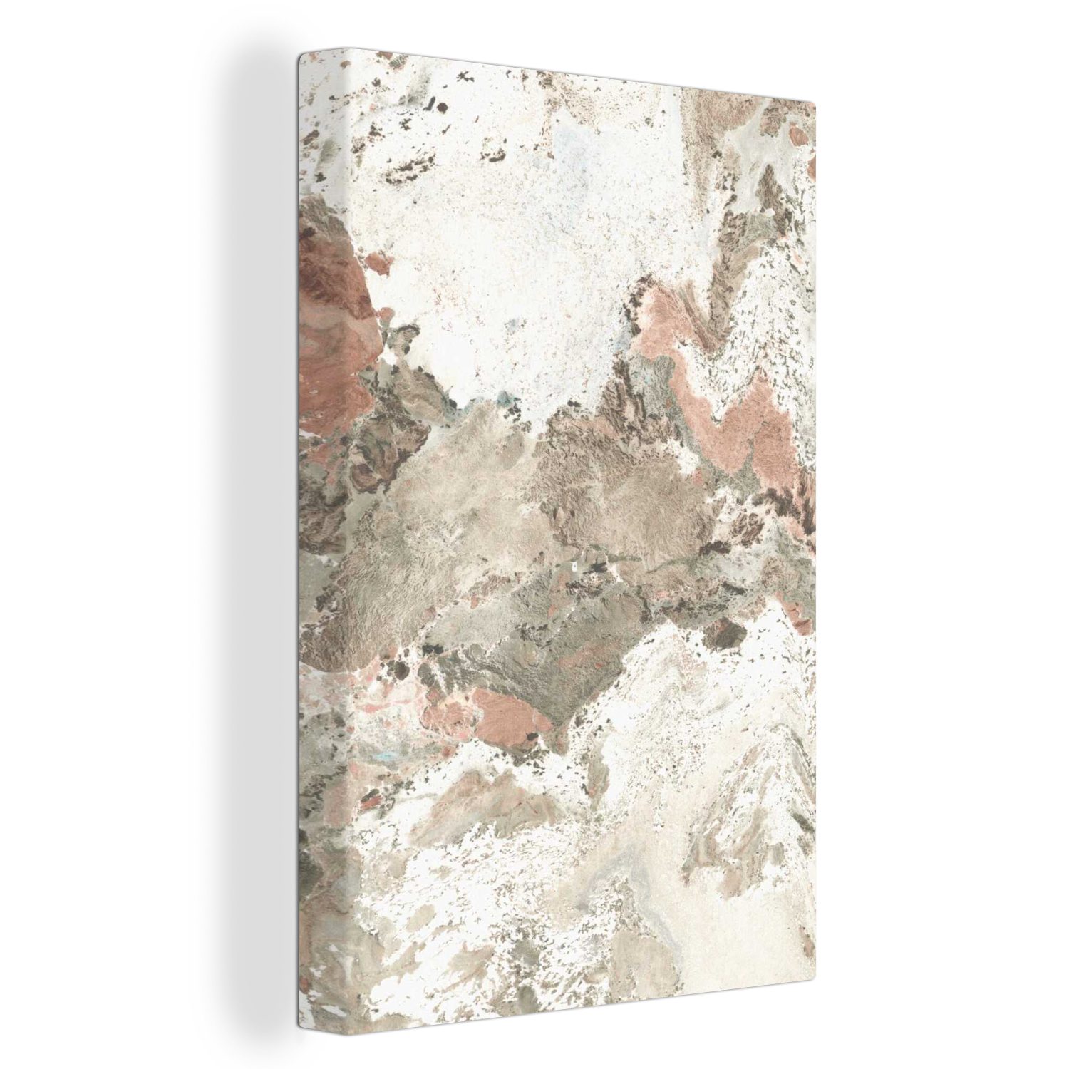 OneMillionCanvasses® Leinwandbild Kristall - Weiß - Granit, (1 St), Leinwandbild fertig bespannt inkl. Zackenaufhänger, Gemälde, 20x30 cm