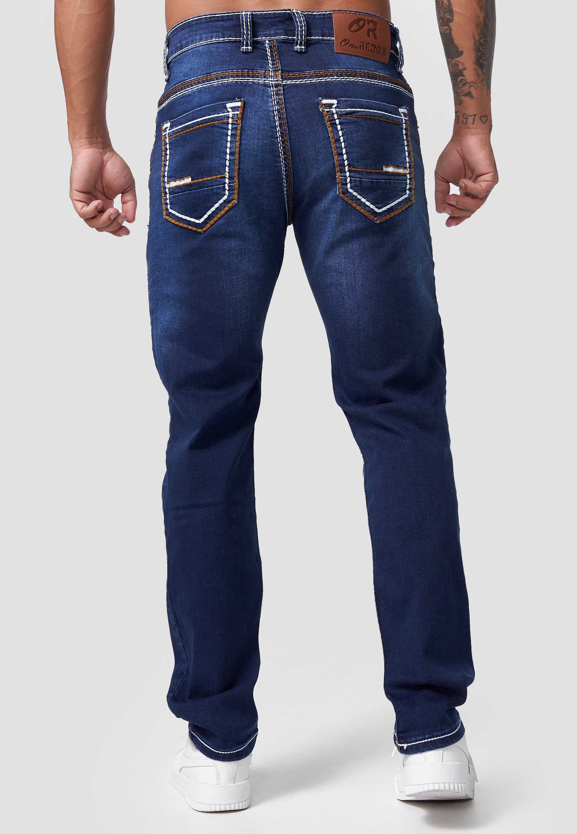 Männer Fit Hose Designerjeans Code47 Denim Herren Fit Slim Regular Jeans Regular-fit-Jeans