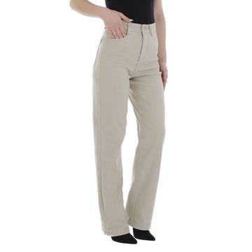 Ital-Design Stretch-Jeans Damen Freizeit Stretch High Waist Jeans in Beige