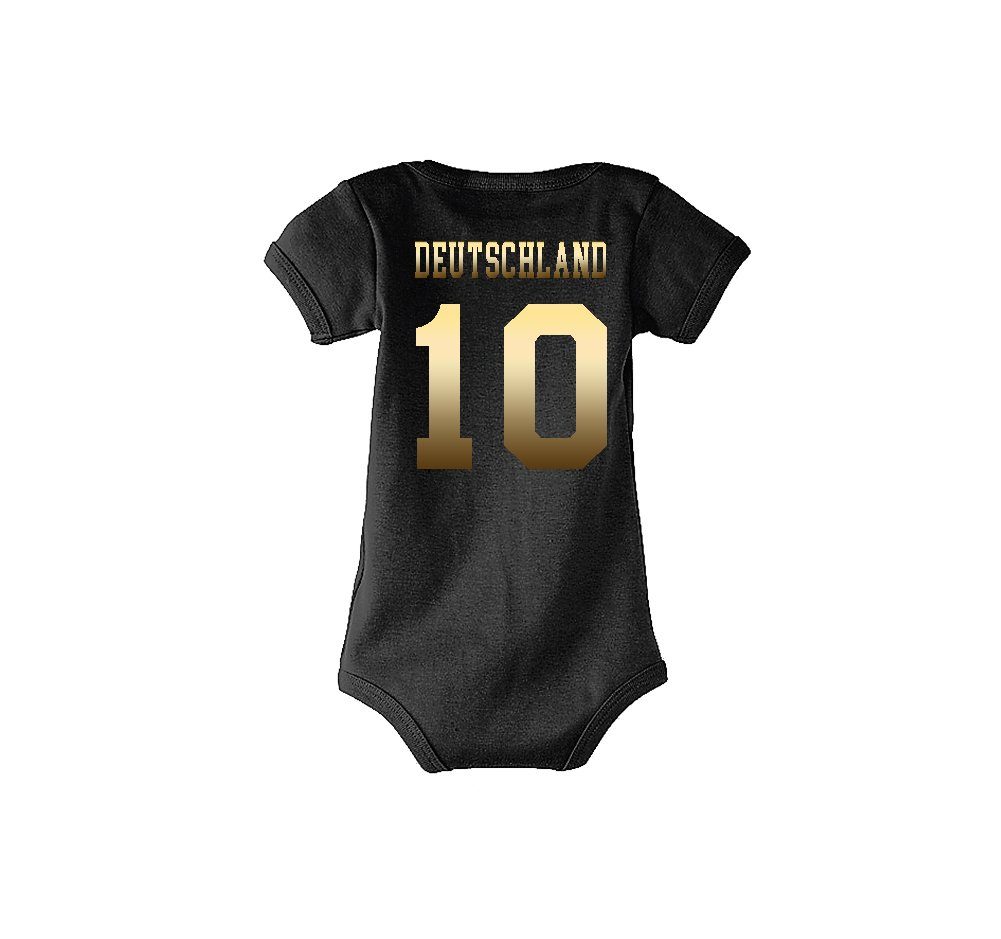 trendigem Body Baby Strampler Youth Kurzarmbody mit Kinder Designz Deutschland Gold-Schwarz Motiv