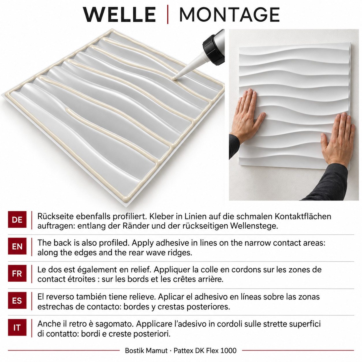 IKHEMalarka 3D Wandpaneel 3D Paneele PVC Kunststoffpaneele, BxL: 50,00x50,00 cm, 0,25 qm, (1 Stück, 3D Wandpaneele Deckenpaneele) hochwertige & harte PVC 3D Pla – Bild 4 von 5