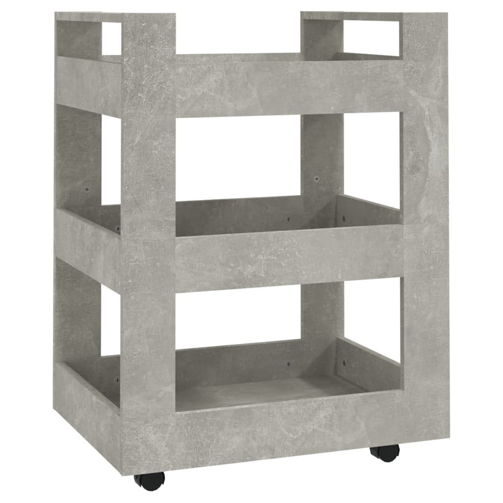 vidaXL Küchenwagen NA Küchenwagen Holzwerkstoff Betongrau 60x45x80 cm mit praktischen Rol