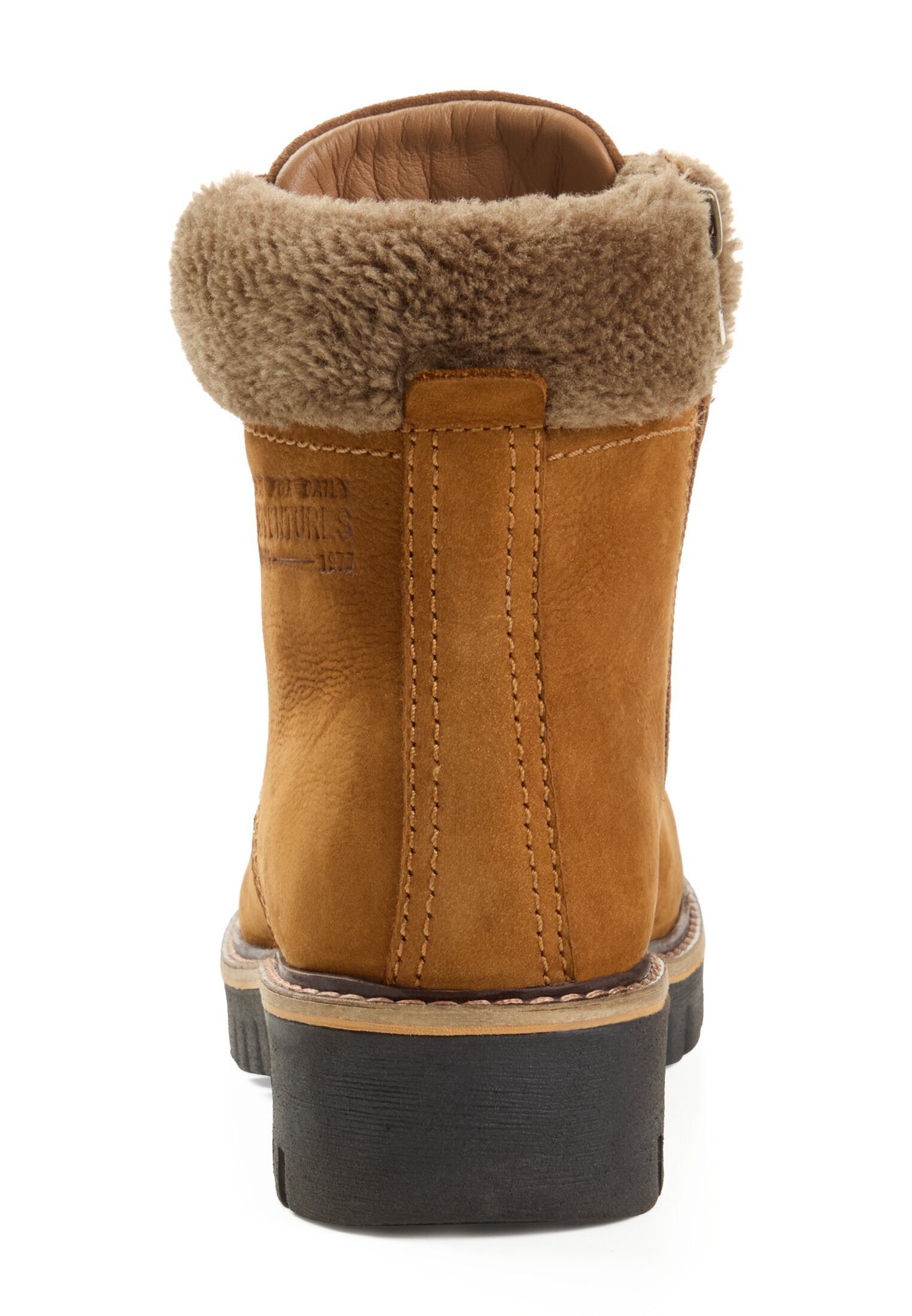 camel active Lederschuh mit Seitenzipper Schnürstiefel