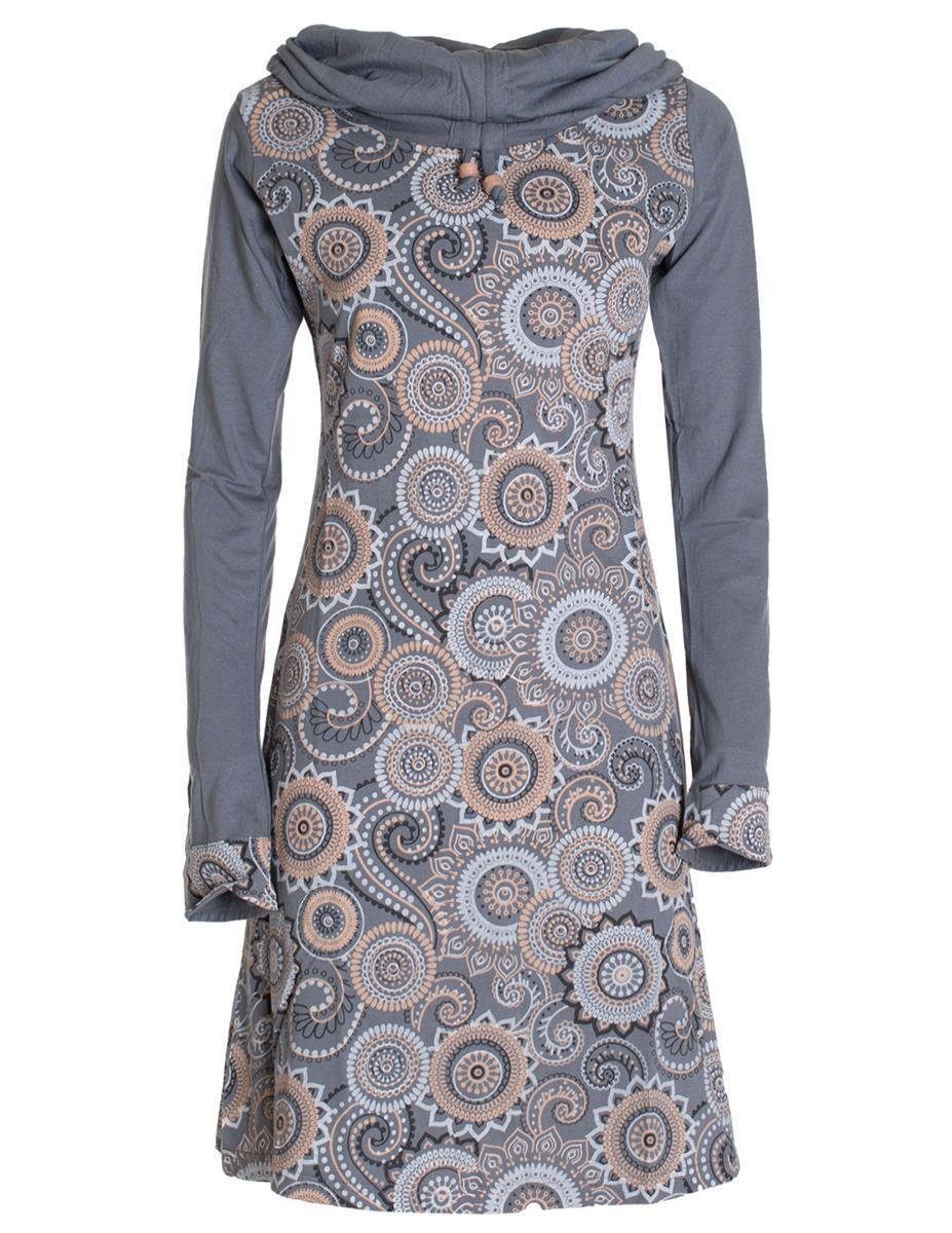 Vishes Jerseykleid Langarm Kleid Schal-Kleid Winterkleider günstig online kaufen
