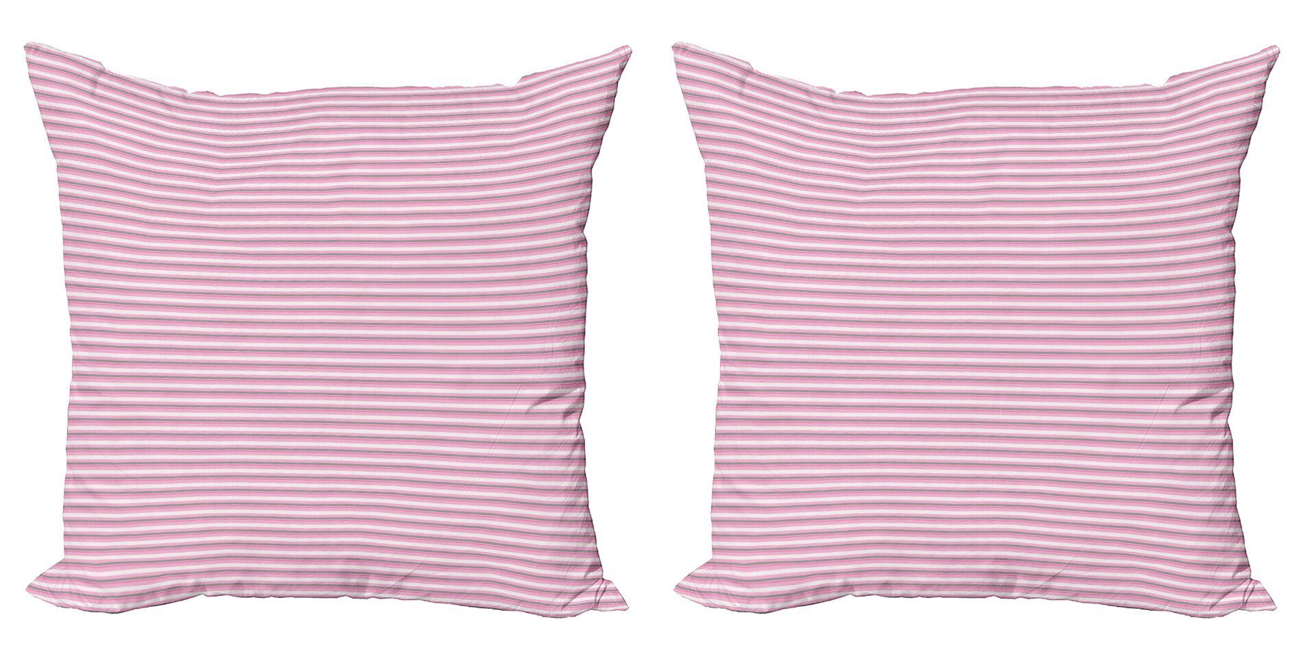 Kissenbezüge Modern Accent Doppelseitiger Digitaldruck, Abakuhaus (2 Stück), Geometrisch Pink Tones Stripes