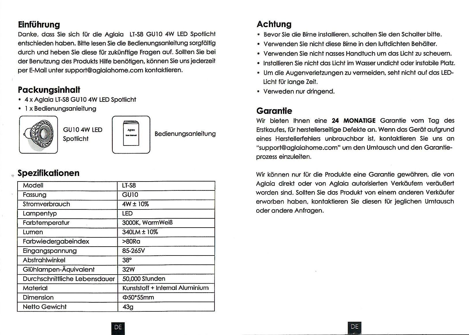 HALOGENLAMPEN, Warmweiß LED-Leuchtmittel GU10, Deckenlampe, GU GU5.3, 5,3, Lampen, Spot, 42W ERSATZ Leuchtmittel, GU10, Deckenleuchte, Aglaia Deckenspot