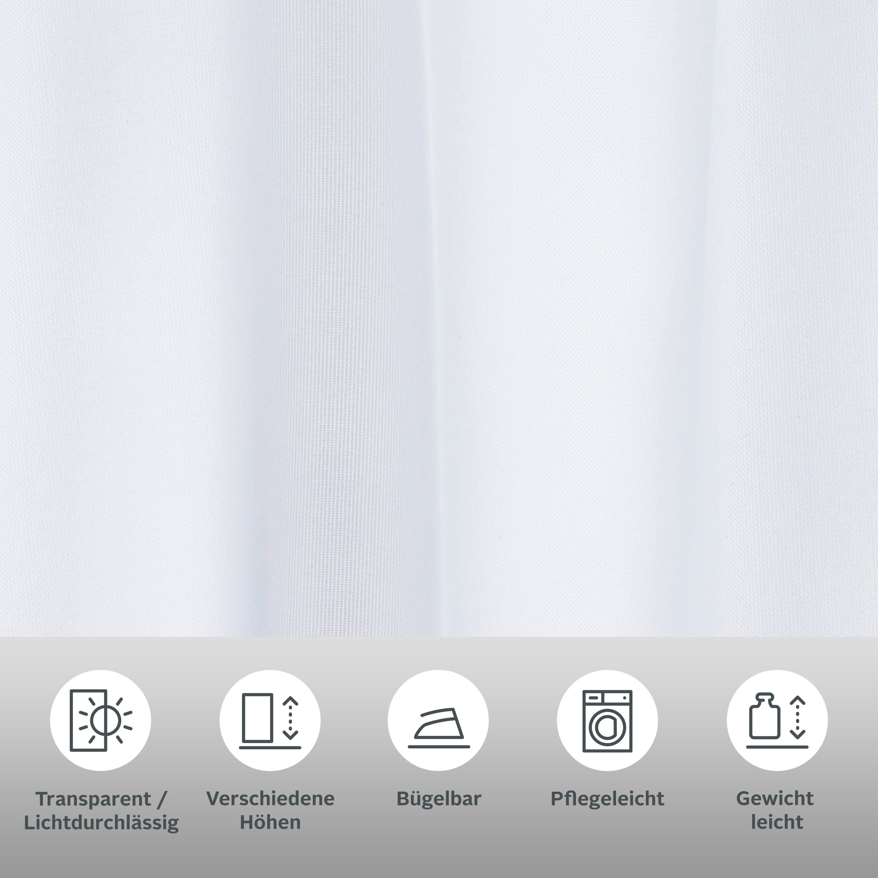 OTTO home Scheibengardine Bitola (1 St), Schlaufen, transparent, Voile, Fertiggardine, transparent