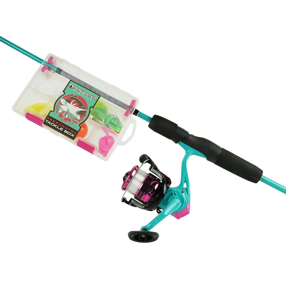 Eurocatch Fishing Spinnrute Kombo Spinnangel Set - Wurfgewicht 5-20g, (1,68m Angel, 1-tlg), Spinnenrute mit Rolle, Nylonschnur, 30-teilges Köder Set und Tacklebox