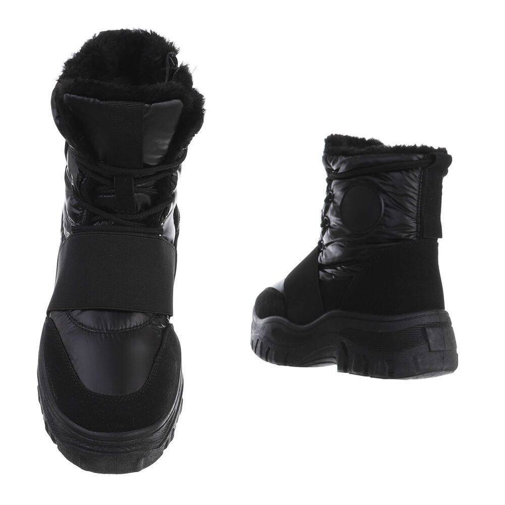 Ital-Design Damen Snowboots Freizeit Snowboots (77486157) Flach Plateaustiefeletten in Schwarz