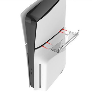 Tadow PS5 Slim Horizontaler Aufstellständer,klarer Acrylständer Konsolen-Halterung, (Für PS5 Slim Optical/Digital Edition)