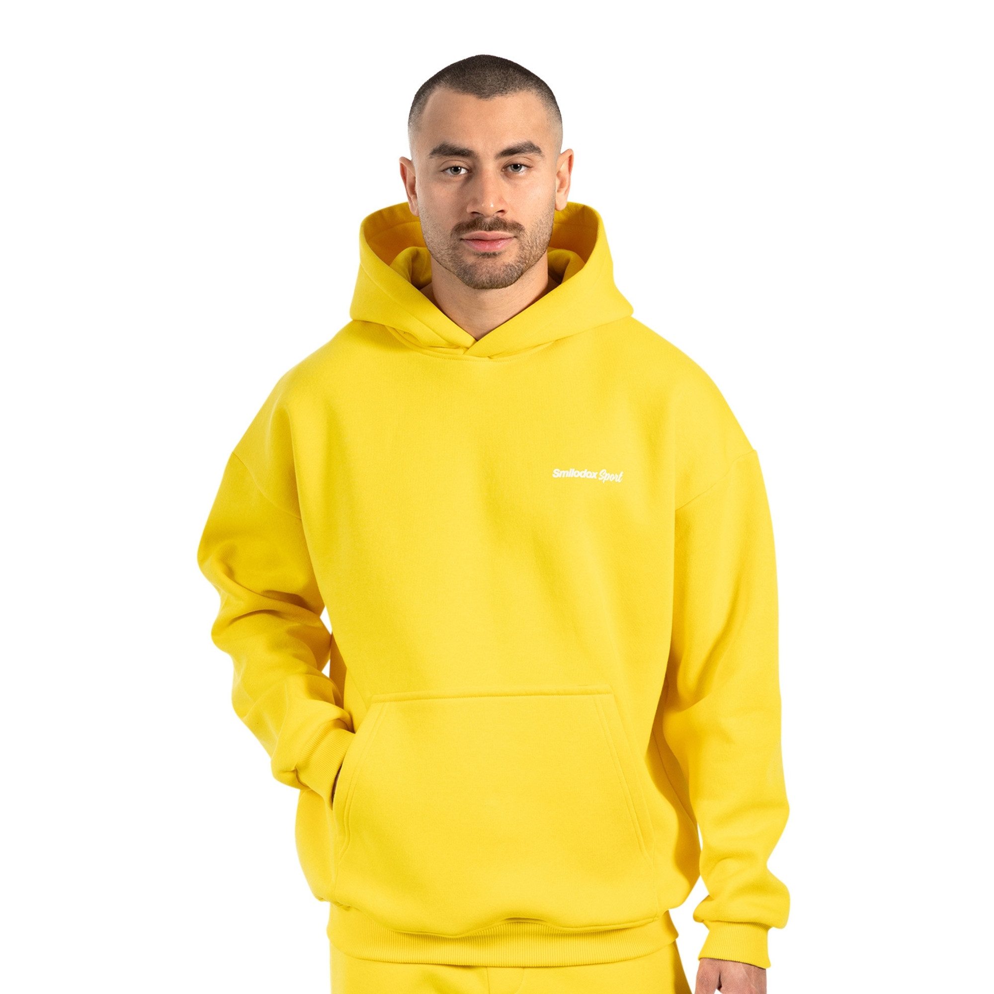 Smilodox Hoodie Tamio, Regular Fit Kapuzenpullover mit Prints auf Brust & Rücken Flauschiger Stoff Pulli Kängurutasche & Bündchen Sport Freizeit