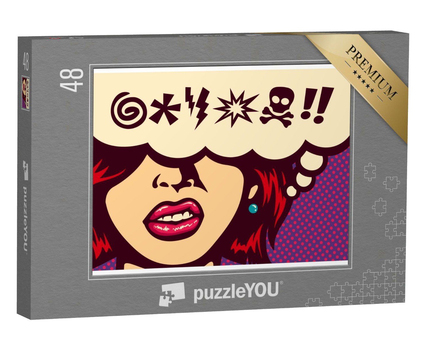 puzzleYOU Puzzle Pop-Art-Stil: wütende Frau, 48 Puzzleteile, puzzleYOU-Kollektionen Comic