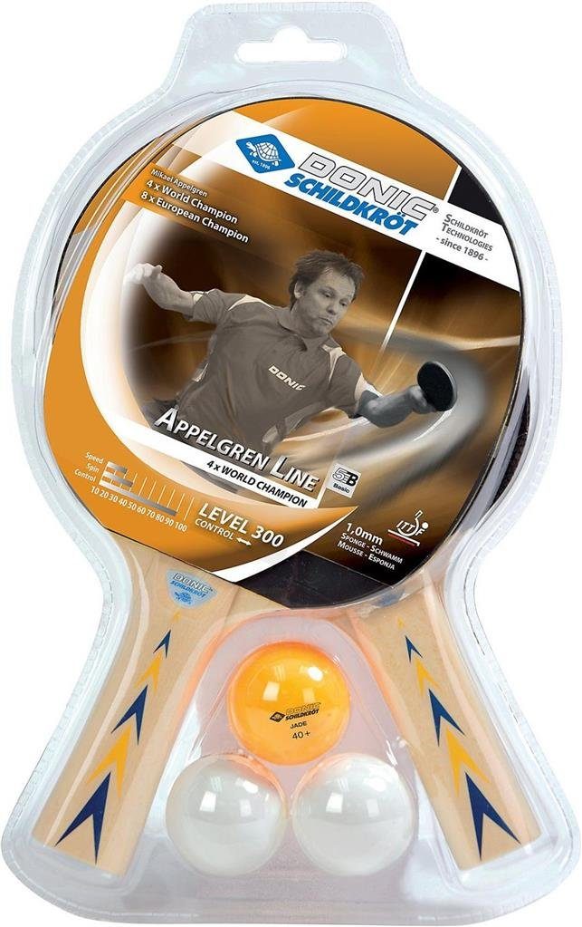 Donic Tischtennisschläger Tischtennis Set Appelgren 300, Tischtennis Schläger Set Tischtennisset Table Tennis Bat Racket