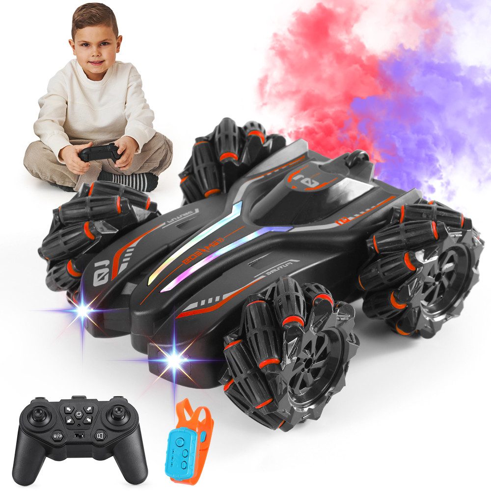 RC-Auto RC-Auto mit Rauch & LED, 2.4GHz Fernsteuerung, Gesten- & App-Steuerung