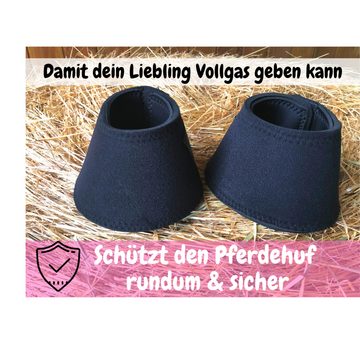 Pferdelinis Hufglocken Hufglocken für Pferde schwarz, Neopren Hufglocke S-XL, doppelter Klettverschluss