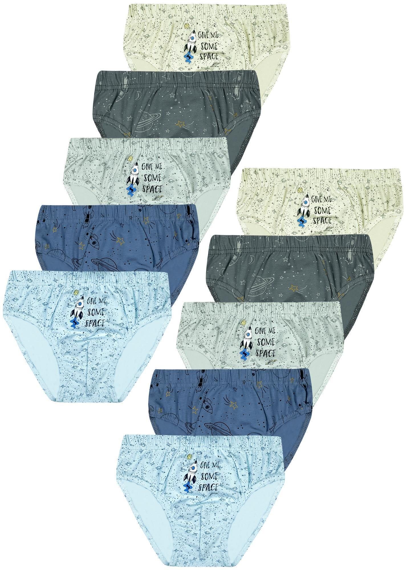 LOREZA Slip 10 Jungen hochwertiger Slips Baumwolle Unterwäsche Pack (Set, 10-St), Baumwolle Scorer aus Jungen 10 Unterhosen Slips 