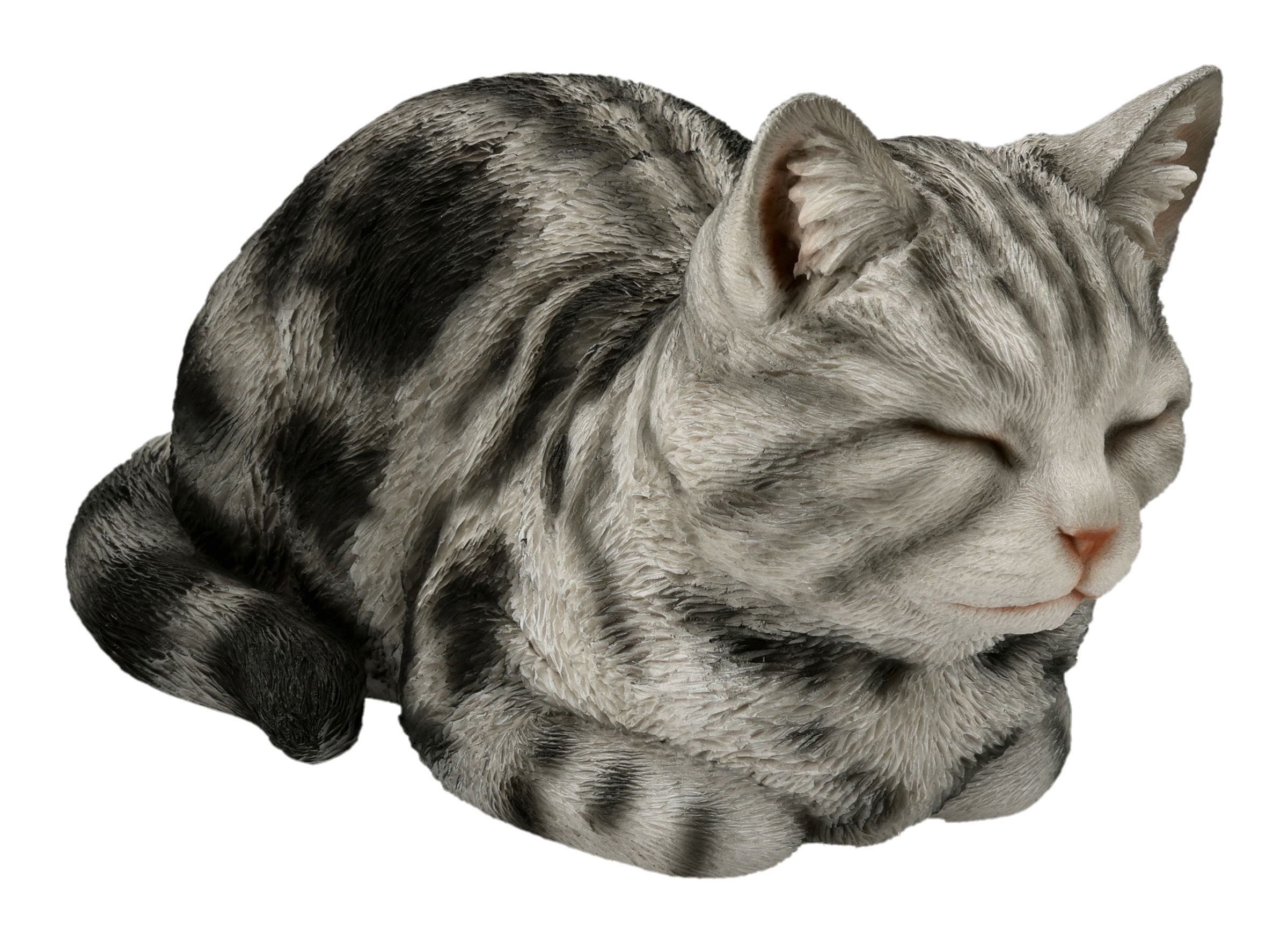 Figuren Shop GmbH Gartenfigur Tigerkatze Smokey Figur – Gartenfigur Dekofigur Katze Dekoration 34 cm