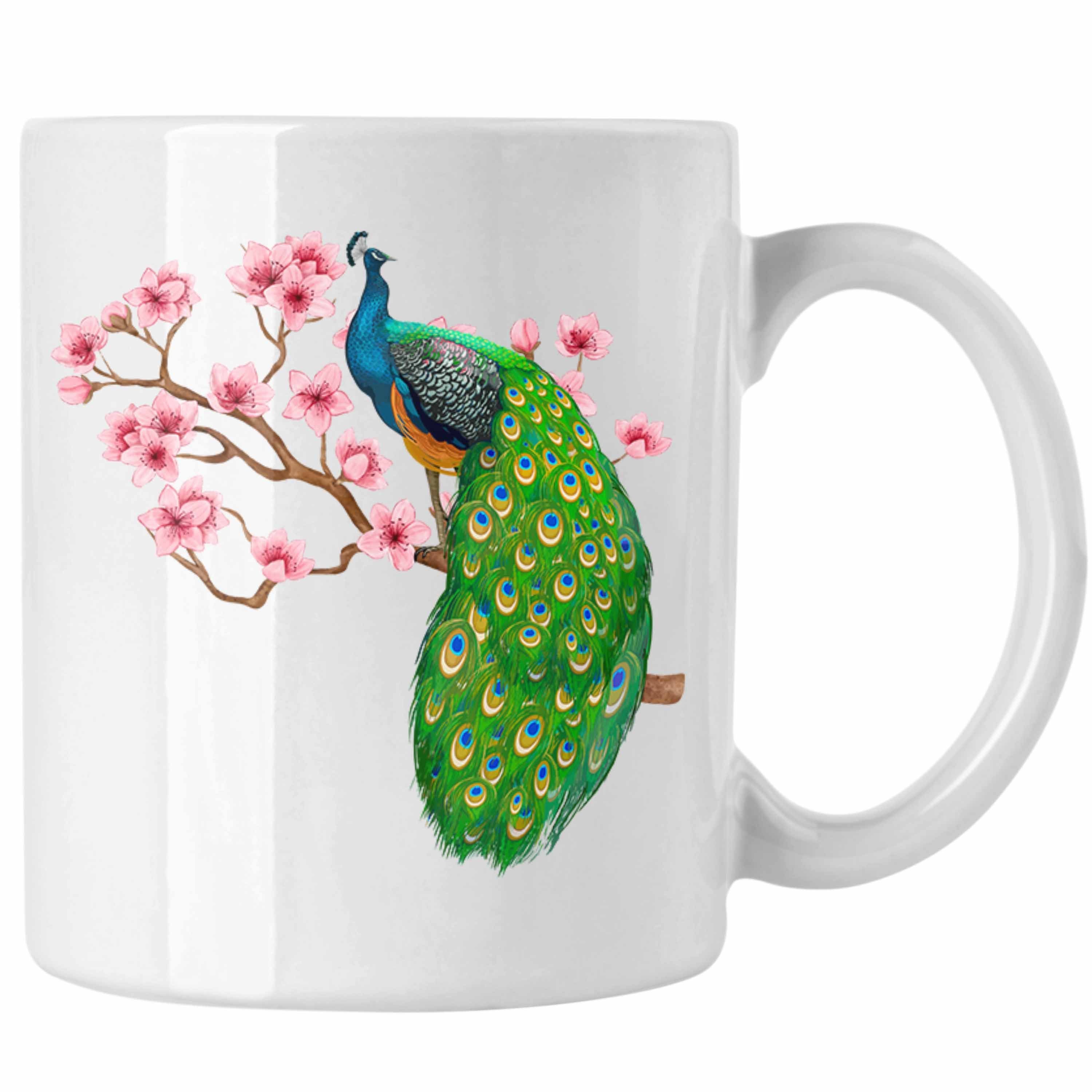 Trendation Tasse Trendation Weiss Grafik Schöne Geschenkidee Deko Geschenk - Pfauen-Besitzer Pfau Grafiken Tasse