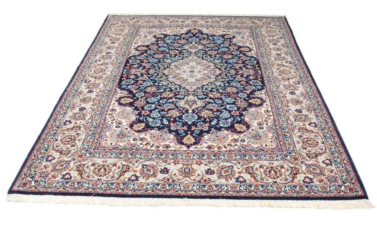 Orientteppich Isfahan Seidenkette 150x225 Handgeknüpfter Orientteppich, Höhe: rechteckig, 6 Nain Trading, mm