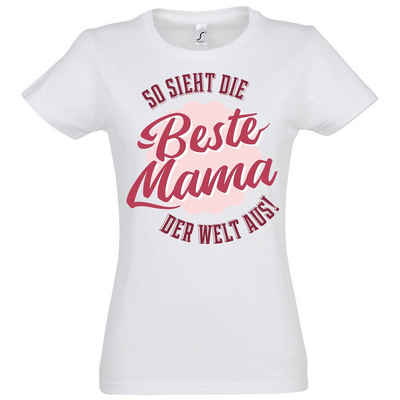 Youth Designz T-Shirt Beste Mama Der Welt Damen Shirt mit trendigem Frontprint