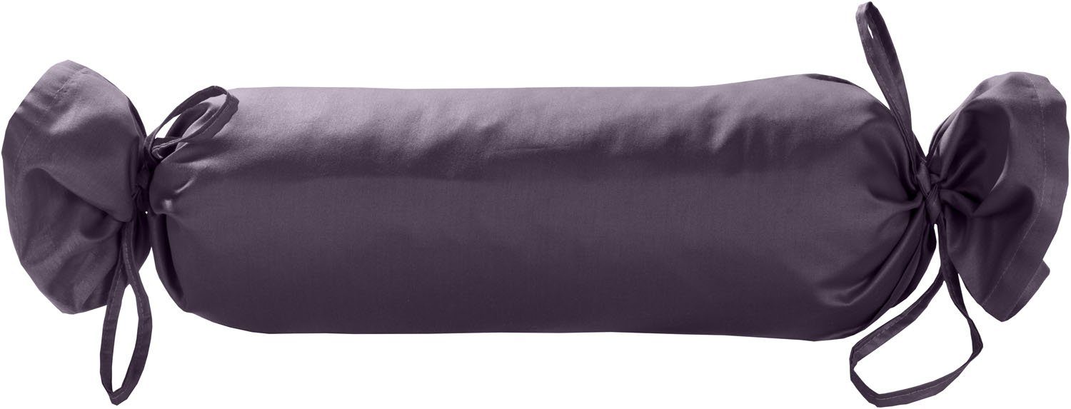 Nackenrollenbezug Mako Satin Nackenrollen Lila einfarbig, 15x40 BETTWAESCHE-MIT-STIL Bezug (1 uni Stück)