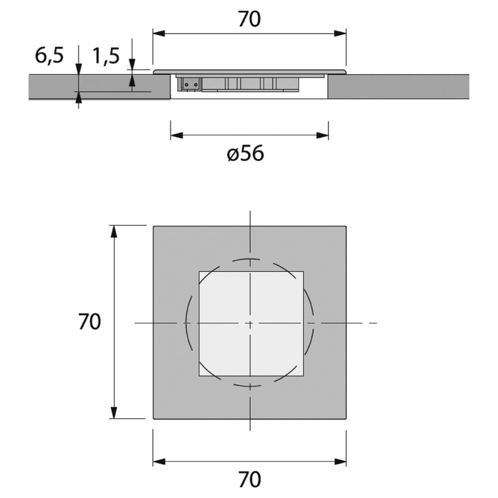 in Ja, Point LED Leuchtmittel Unterschrankleuchte 30lm, LED, enthalten: Angabe, Quadro fest 0,6W Möbeleinbauleuchte Möbelleuchten Deko-Light verbaut, 4500, Silber keine