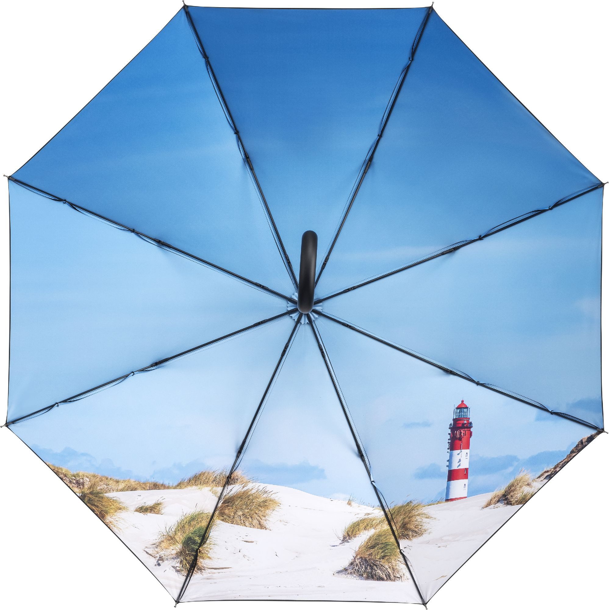 FARE Stockregenschirm, Leuchtturm-Design Auf-Automatik Windproof-PLUS Galvanisiert Soft-Touch