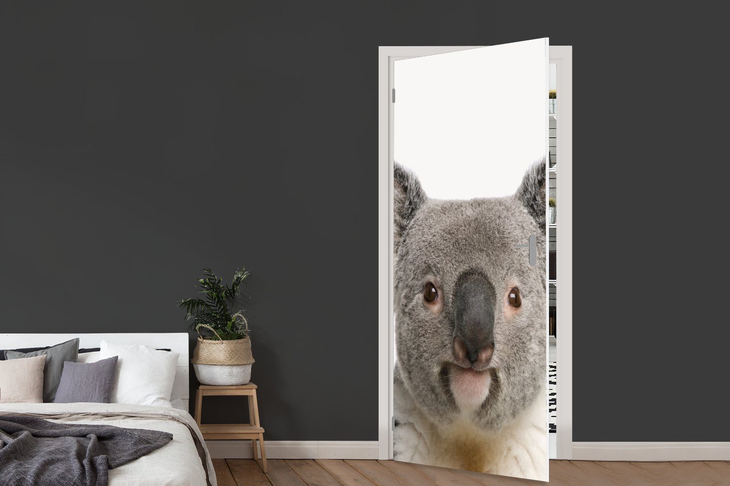 cm Tiere, Koala MuchoWow St), für 75x205 Mädchen - bedruckt, Fototapete Türaufkleber, Türtapete - (1 Jungen Matt, Tür, - Bär - Koala