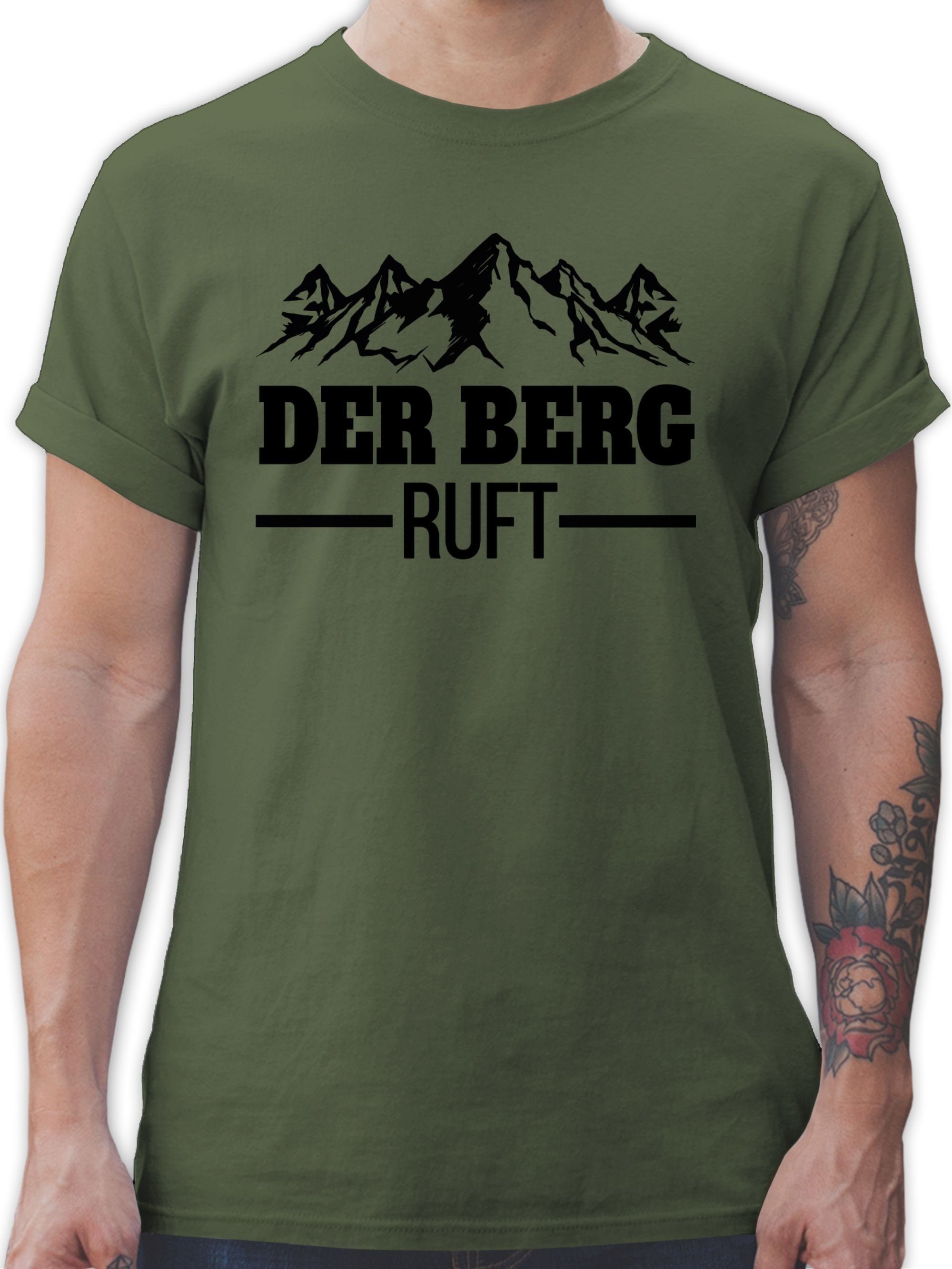 Shirtracer T-Shirt Der Berg ruft - schwarz Apres Ski Party 2 Army Grün