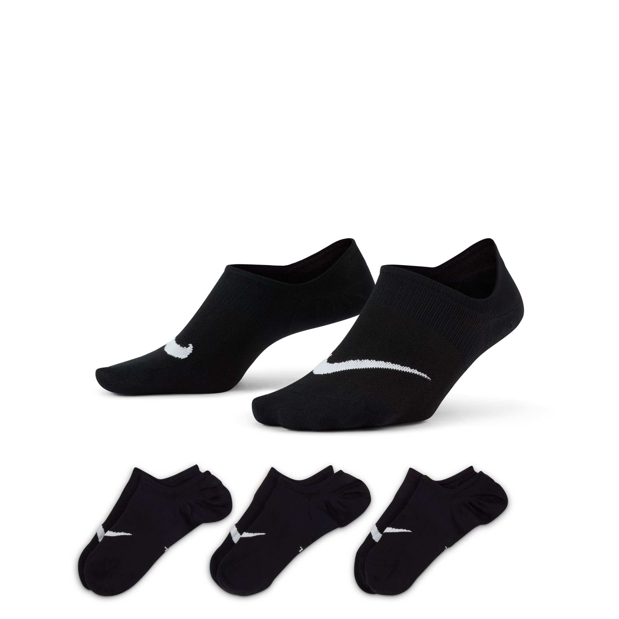 Nike Füßlinge (3-Paar) mit atmungsaktivem schwarz Mesh 3x