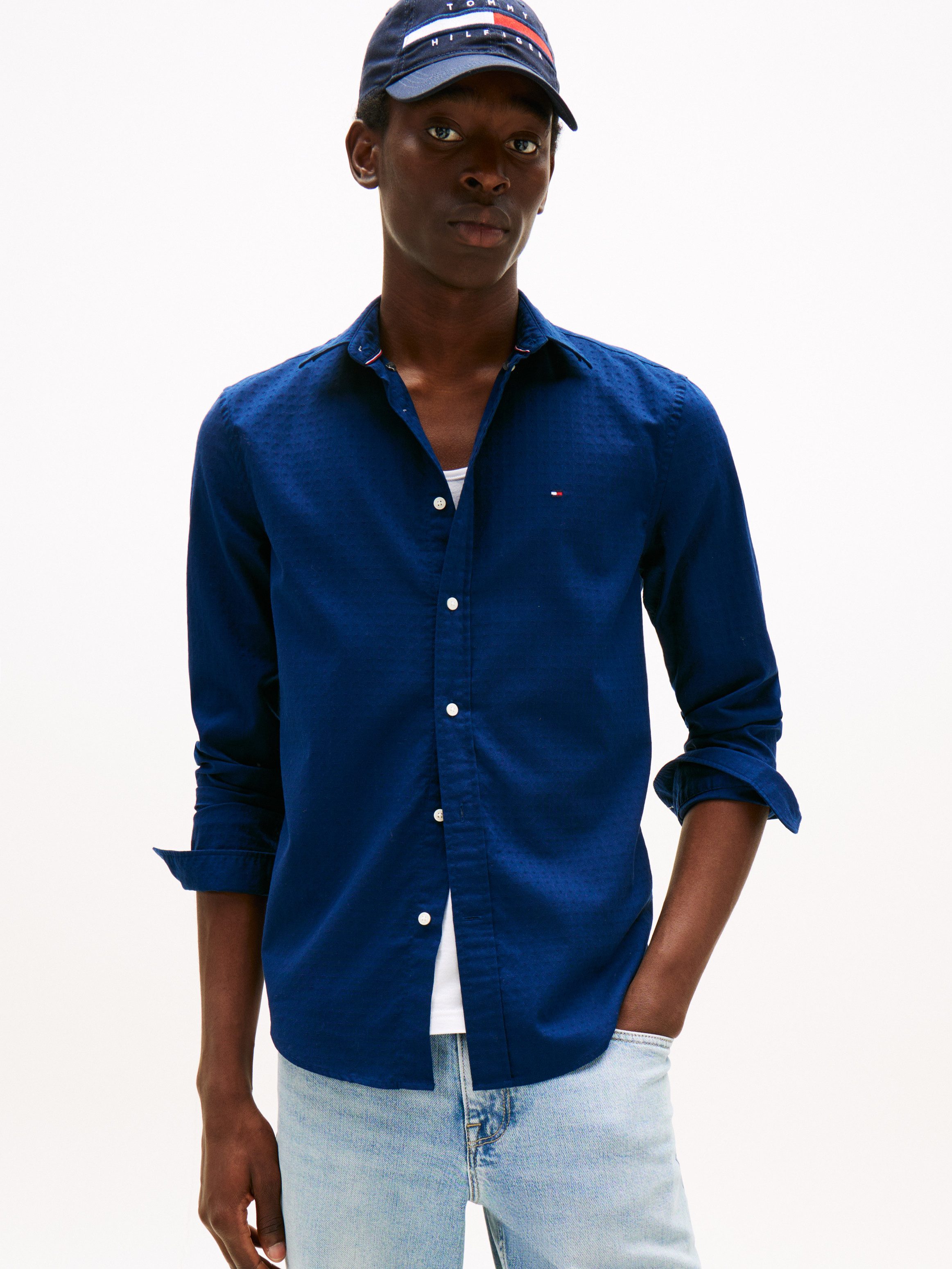 Tommy Hilfiger Langarmhemd DOBBY STRUCTURE RF SHIRT günstig online kaufen