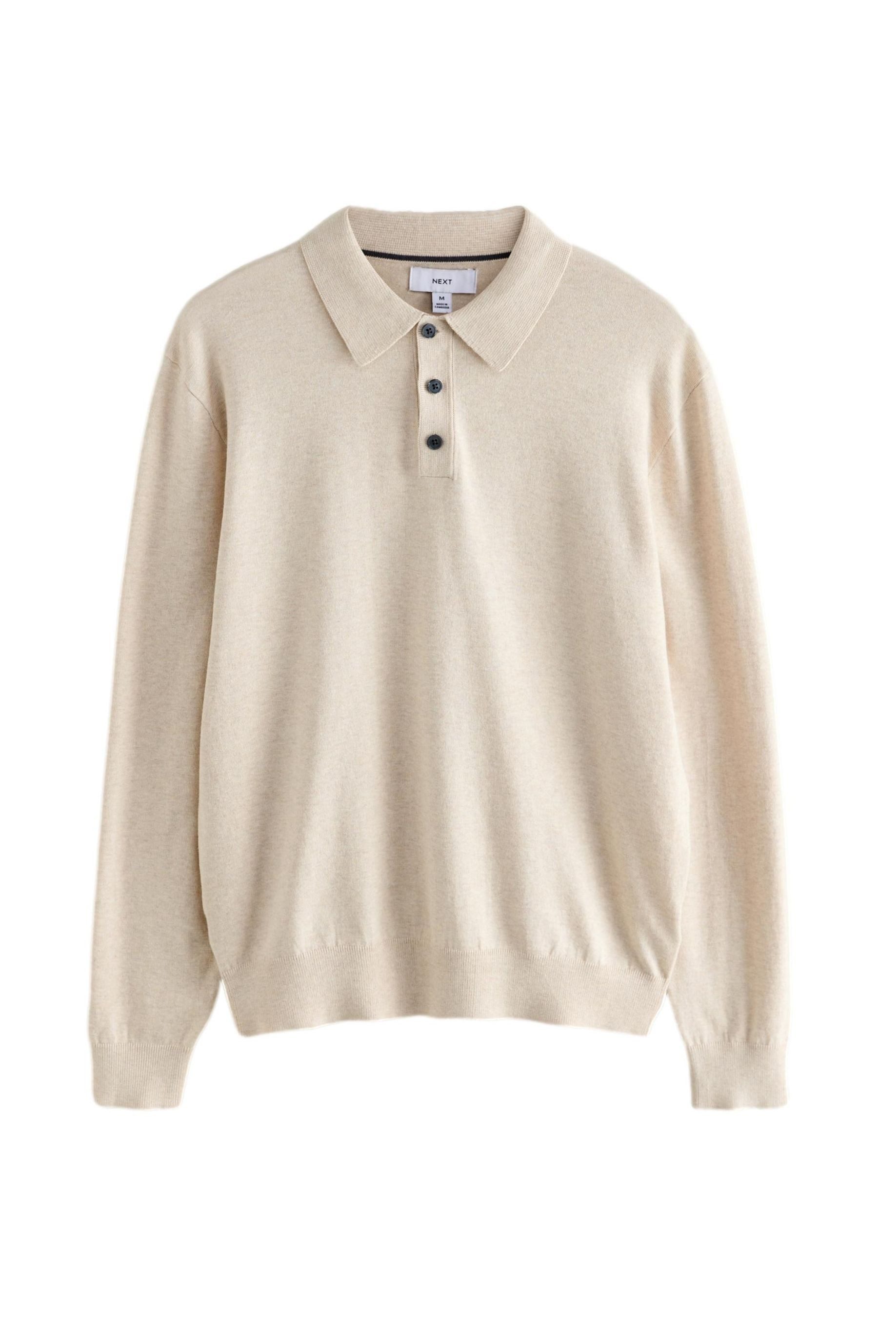 Langarm-Poloshirt Langärmeliges Strick-Poloshirt im Regular Fit