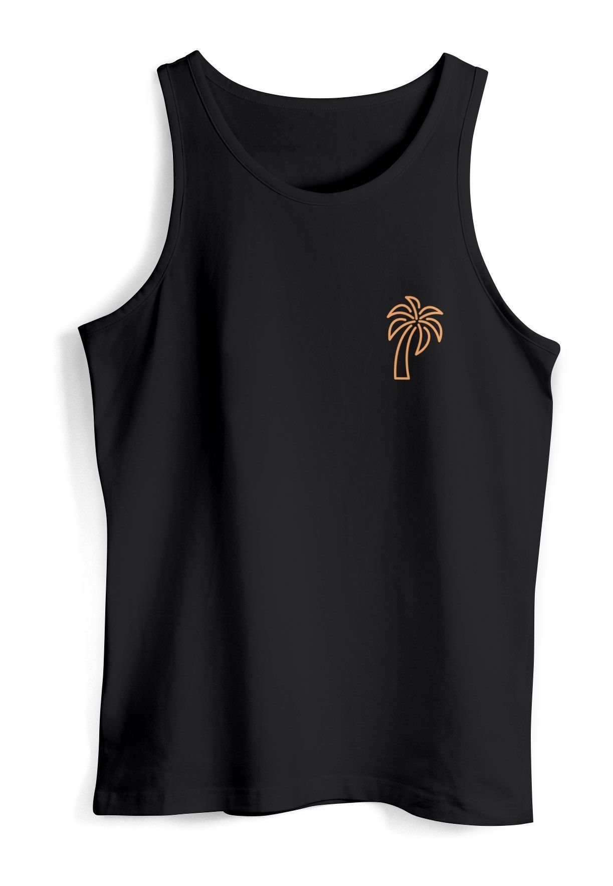 Neverless Tanktop Herren Tank-Top Palme Logo Print Sommer Badge Emblem Minimal Line Art mit Print