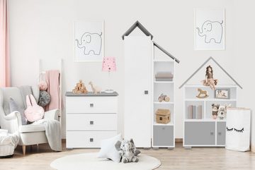 Konsimo Kinderregal Regalset mit Türen (2 St) PABIS, 2-tlg., Möbel für Kinderzimmer, Hausform