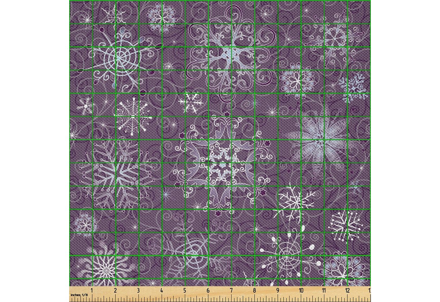 Thumbnail - Abakuhaus Stoff Zum Nähen Toller Stoff für Heimtextilien aller art, Schneeflocke Weihnachten Blumen
